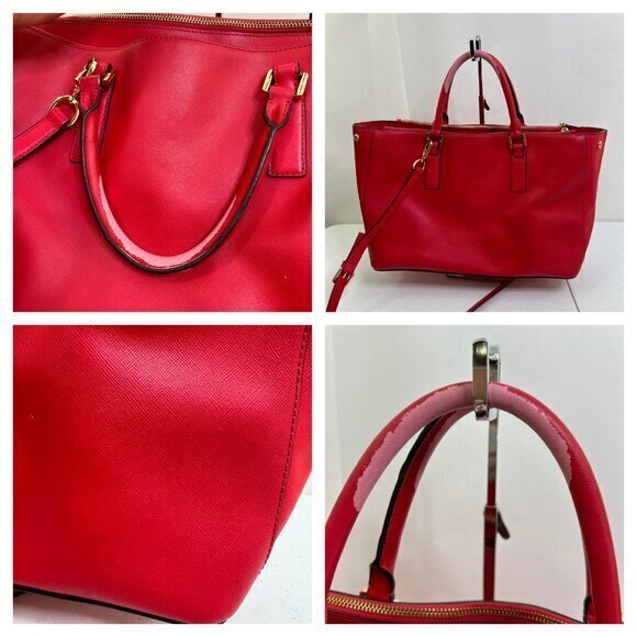 Tory Burch Robinson East West Tote Red Big Satchel Shoulder Bag Purse $448 - Picture 3 of 7